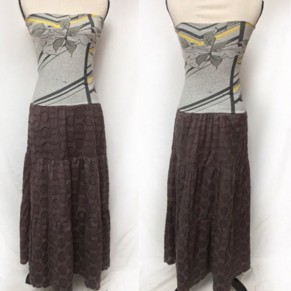 Women’s Grey Strapless Midi